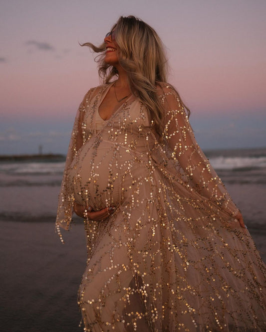 Gold Sequin Robe - Women's