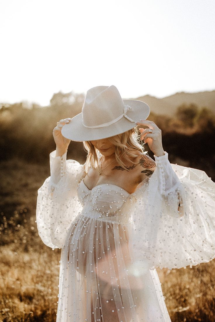Best Seller - Women's Maternity Pearl Dress - Long Sleeve - Off The Shoulder