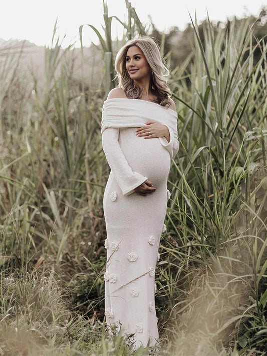 Off The Shoulder Maxi Dress - Flowers