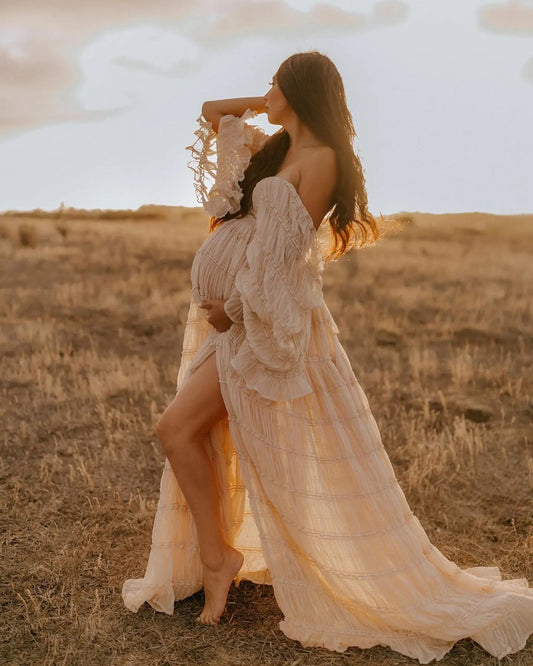 Best Seller - Boho Maxi Dress - Split Front - Plunge Neckline & Back