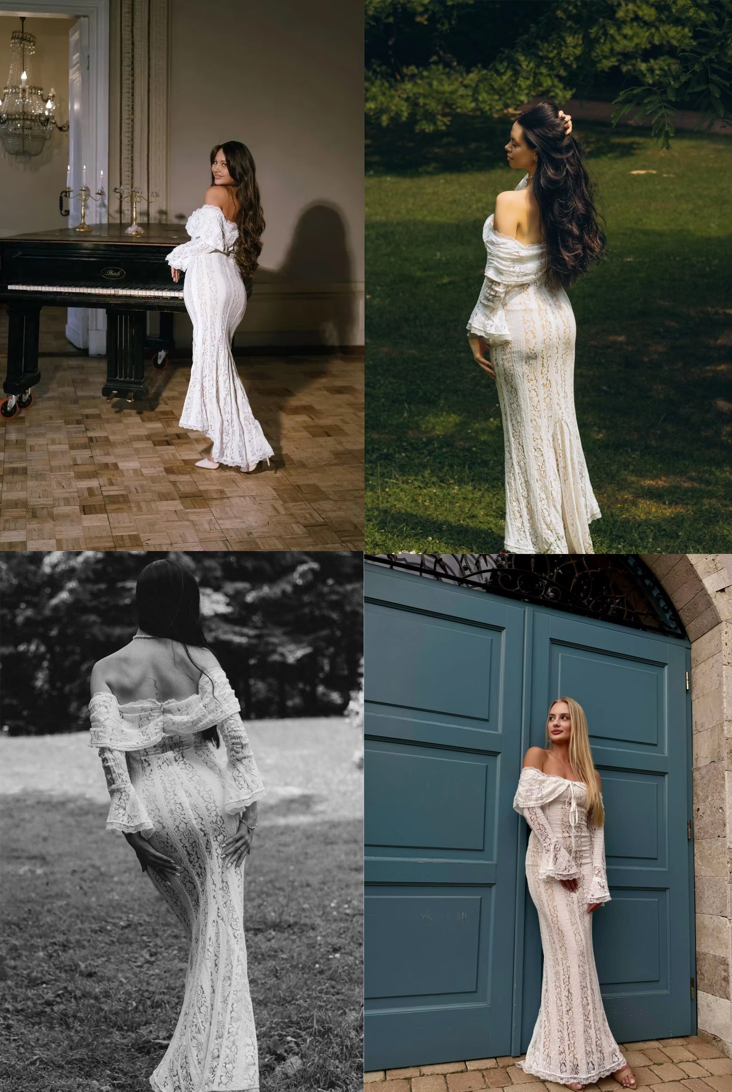 Best Seller - Womens Lace Off The Shoulder Maxi Dress