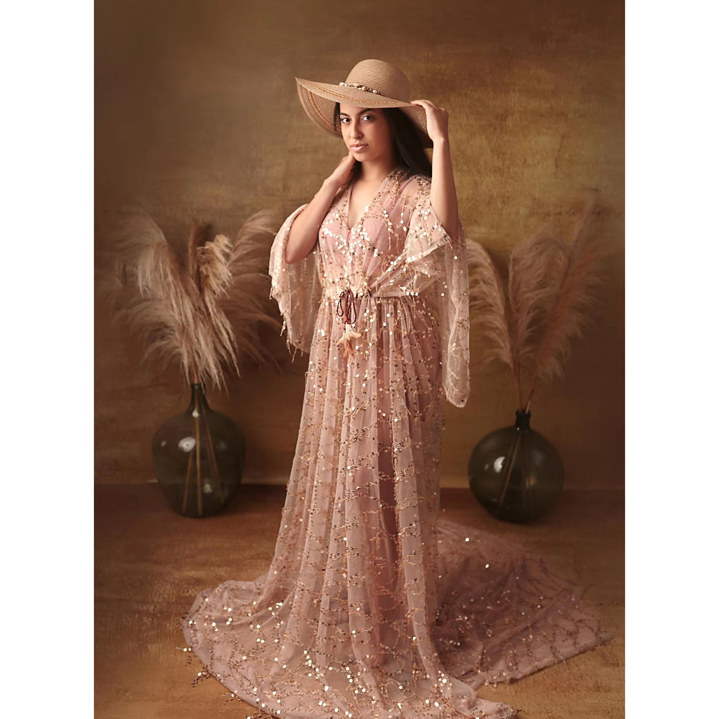 Gold Sequin Robe - Women's