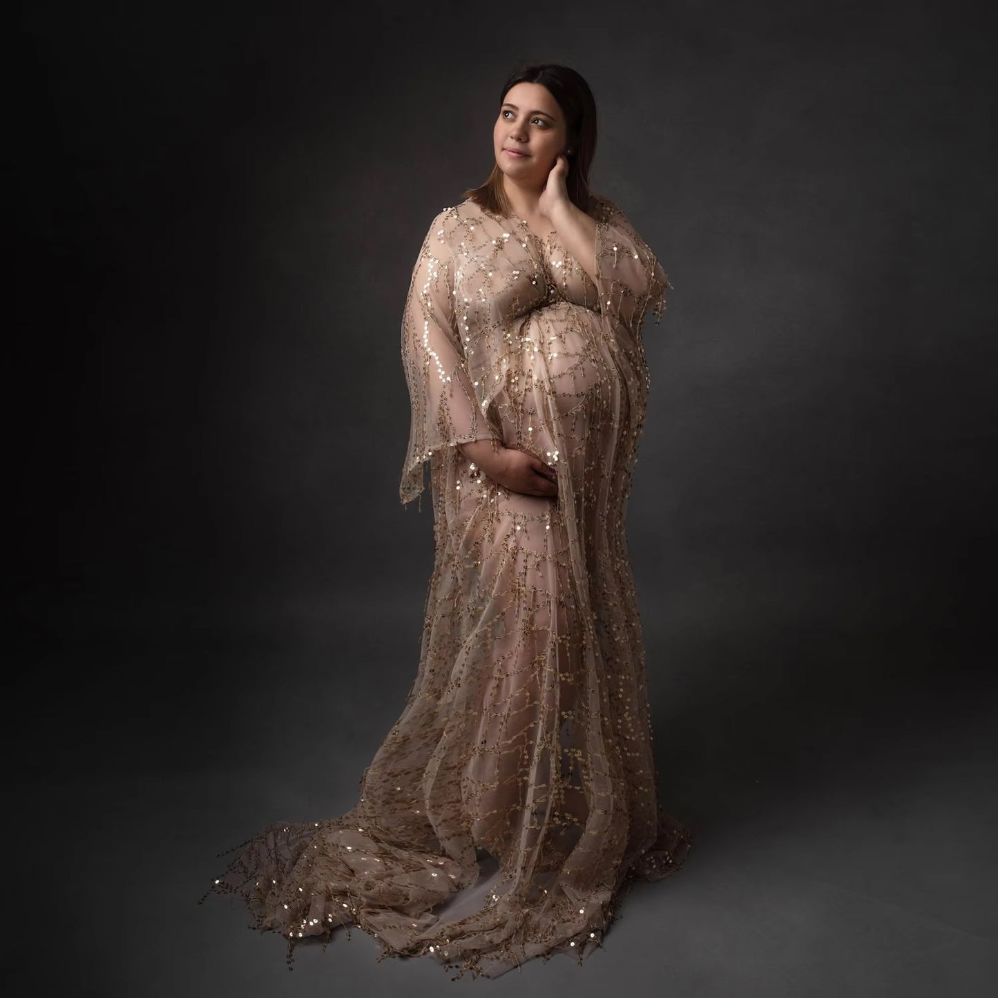Gold Sequin Robe - Women's